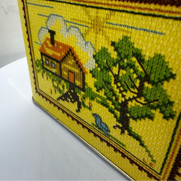 Home Sweet Home Square Tin, Vintage Cross-Stitch Style Home Sweet Home Container - Picture 6 of 9